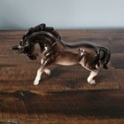 Vintage Porcelain Horse Figurine Dark Bay Japan Clover Prancing 5  X 7 