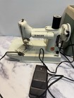 Vintage White Singer 221-k Featherweight Sewing Machine With Green Case