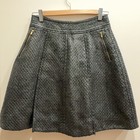 Banana Republic Witchy Noir Black Tweed Pleated Skirt Gold Zipper Size 2 Grunge