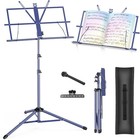 Music Stand Foldable   Portable Metal Sheet Music Stand With Carrying Bag  Ad   