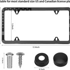 2 Pcs License Plate Frames  Patriotic American Flag License Plate  Black