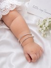 Children S925 Bracelet Cuff Bangles Sterling Silver Baby Open Adjustable Toddler