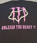 2 Sided Black T-shirt Size M Y2k Monster Energy Fox Racing Motocross Purple Logo