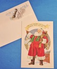 Vintage Htf Hallmark Santa Jolly Old Elf Unused Card   Printed Envelope