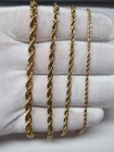Stainless Steel Gold Plated Rope Chain 2-5mm Size 16-24in Hiphop Jewelry Unisex