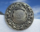 Vintage Antique French White  persian Cat decorative Rim  1 3 4  Metal Button