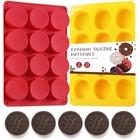 2pcs Silicone Cookie Chocolate Molds   12-cavity Round Silicone Baking