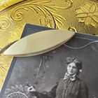 Vintage Celluloid Tatting Shuttle     Lace Making Tool     3 5    Butterscotch - 1930s