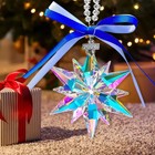 2026 Annual Christmas Ornaments Crystal Snowflake Star  Sparkly Crystal Ornament