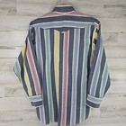 Vintage Panhandle Slim Men s Size 17 - 34 Striped Button Front Shirt Long Sleeve