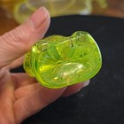 Vaseline Glass Luminous Viking Figurine 