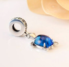 New Pandora Charm S925 Ale Blue Murano Glass Sea Turtle Charm W Free Pouch