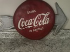 Vintage Original Drink Coca-cola In Bottles Sign Coke 12  Button Arrow