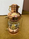 Antique Brass Copper Anchor Oil Lamp Maritime Ship Lantern Vintage Boat Light