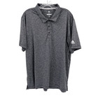Adidas Golf Men s Size Xl Gray   Black Striped Polyester Short-sleeve Polo Shirt