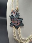 Vintage Lee Sands Mother Of Pearl Flower Necklace