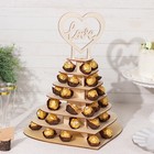 16  Natural Heart 7 Tier Wooden Cupcake Dessert Stand Love Topper Party Events