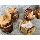 Vintage Miniature Resin Pig Figurine Set 7pc Farmhouse Decor 039-3