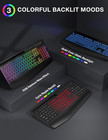 Wireless Keyboard And Mouse Combo - 9 Backlit Effects  Rgb  Ergo Wrist Rest  Pho
