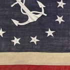 Vintage Wool American Yacht Ensign Sewn Anchor Boat Cloth Antique Nautical Flag