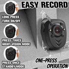 Mini Body Camera Video Recorder Built-in 128gb Memory Card With Night Vision Ir