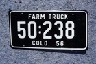 1956 Colorado Farm Truck License Plate