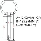 1 2  X 3 7  Red Handle Detent Pin  Head Towing Hitch Pin  Safety Coupler Lock