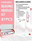 Fiveizero 87-piece Beading Needles Set  3 Types  6 Sizes For Jewelry Making