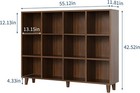 12 Cube Bookcase 3-tier Open Bookshelf W  Wood Finish Modern Storage Organizer 