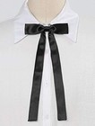  Women s Pre-tied Adjustable String Bow Tie With Long Ribbon One Size Black