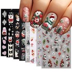 8 Sheets 5d Christmas Nail Art Stickers Self-adhesive Embossed Cute Santa Cla   