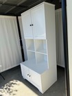 67in Tall White Storage Cabinet Pantry Linen Organizer With Doors Shelves
