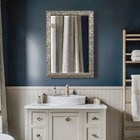 Uttermost Evelina 09359 Burnished Metallic Silver Vanity Mirror 25x35