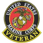 Eagle Emblems United States Marine Corps Veteran Iron On Patch  3-5 8  