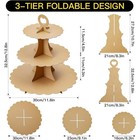 Brown 3-tier Cupcake Stand Tower For Birthday Wedding Party Dessert Display