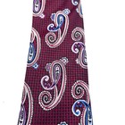 Bruno Marchesi Burgundy Paisley Silk Handmade Men s Neck Tie Xl