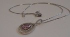 925 Sterling Silver Pendant Necklace Open Tear Drop W accents size 32mm By 17mm