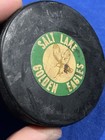 Vintage 1970   s Salt Lake Golden Eagles Art Ross Converse Game Hockey Puck Whl