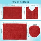 Luxurux 4   piece Complete Red Bathroom Set     Microfiber Bath Rugs With Toilet Lid