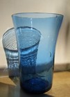 Clevenger Brothers Blown Blue Glass Flip Vase Unique South Jersey