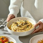 4 Set 8 3  Pasta Bowls 34 Oz Ceramic Salad Bowls White Serving Plate Wide White