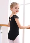 Girls Leotard Ballet Dance Gymnastics Toddler Kids Outfits Bow Ruffle Sleeve
