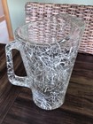 Vintage Hazel Atlas White Spaghetti String Glass Pitcher Mcm 1950s Mesh Retro
