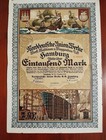 Germany 1922 Hamburg Norddeutsche Union Werke 1 000 Mark Coupons Share Bond Loan