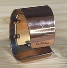 Matisse Renoir Copper Red Enamel Cuff Bracelet Signed Mcm Vtg