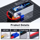 2pcs Zeee 6s Lipo Battery 6000mah 22 2v 100c Ec5 Plug For Rc Car Helicopter Boat