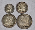 1895 Great Britain Victoria Veiled Head Silver Maundy Set With Box