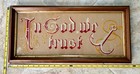 Antique Paper Punch Sampler In God We Trust Symbolic Religious Anchor