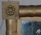 Antique Federal Half  Column Mirror C 1830 Gilt Double Looking Glass Rosettes