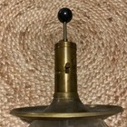 Park Sherman Glass   Brass Pump Liquor Dispenser Vintage Diamond Pattern